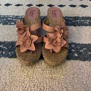 b.o.c. Brown Sandals with Floral Design